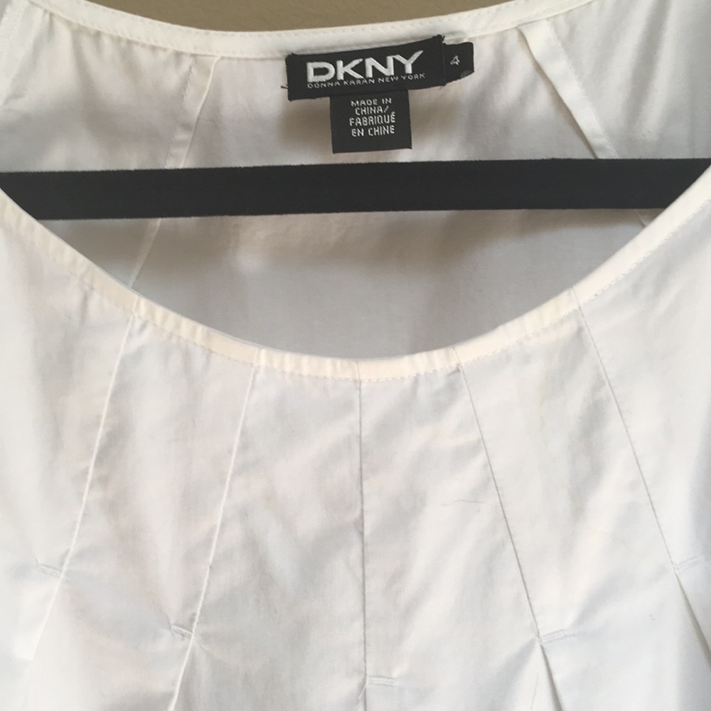 Vintage DKNY White cotton Trapeze Top Size 4 - Picture 2 of 5